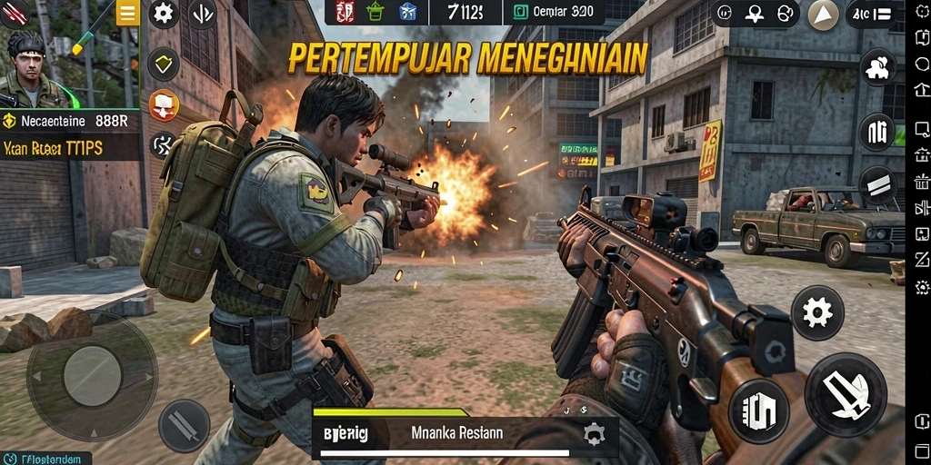 Screenshot gameplay menampilkan pertempuran mendebarkan di <strong>888R</strong>.