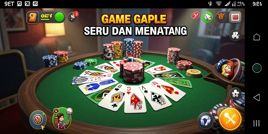 Tampilan gameplay Gaple yang seru dalam 9ET.
