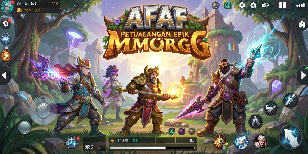 Tangkapan layar AFAF menunjukkan aksi seru dalam petualangan MMORPG.