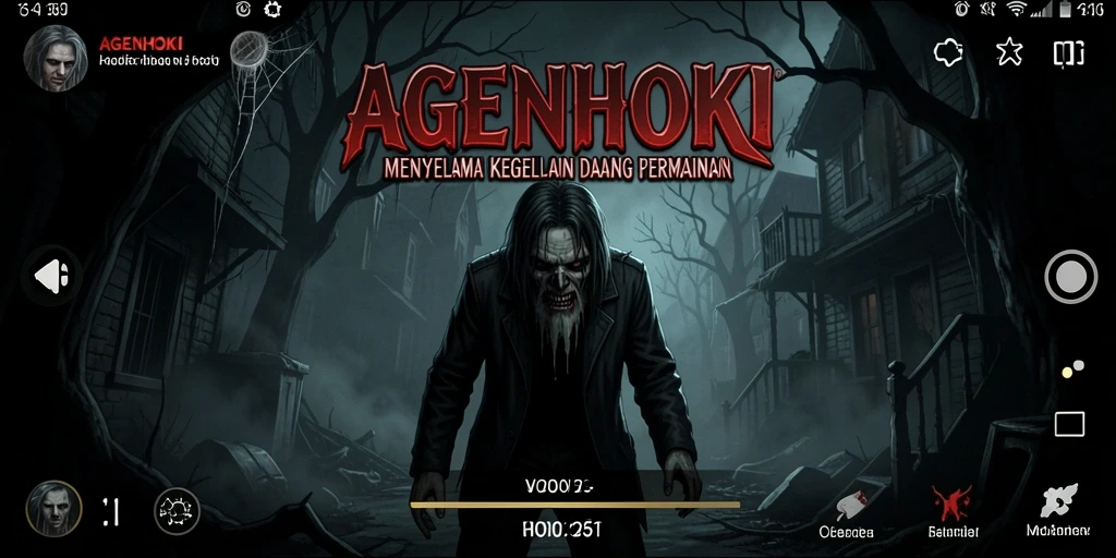Tampilan gameplay AGENHOKI yang menegangkan dan menyeramkan.