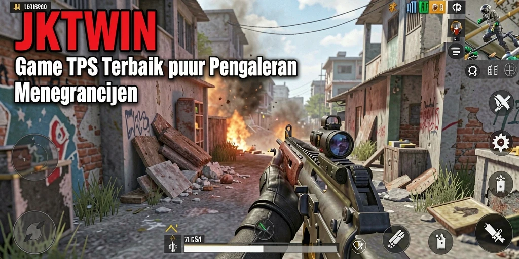 Screenshot gameplay JKTWIN menampilkan aksi pertempuran mendebarkan.