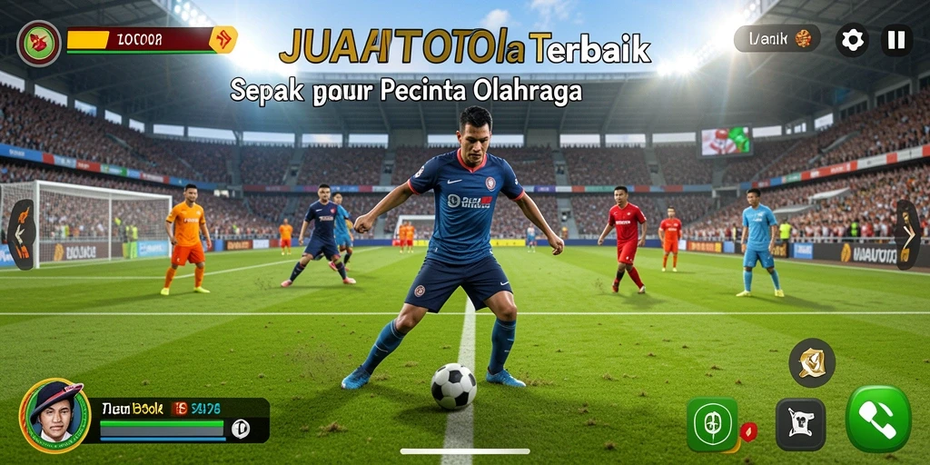 Tampilan epik dari gameplay sepak bola dalam JUALTOTO.