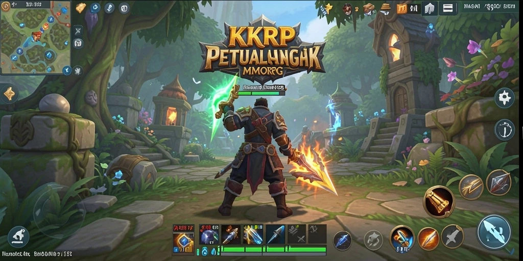 Tampilan gameplay KKRP menunjukkan pertarungan epik di dunia fantasi.