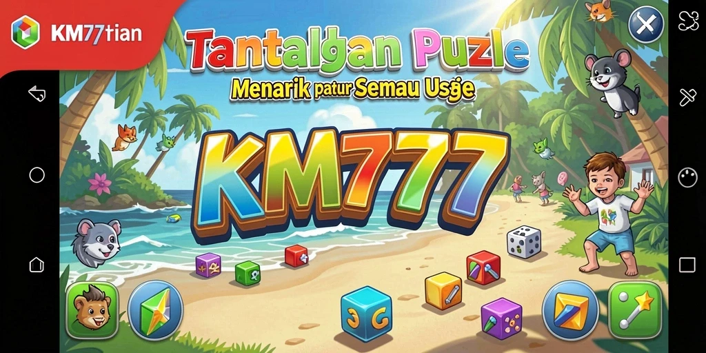 Tangkapan layar gameplay KM777 yang menunjukkan tantangan Puzzle menarik.