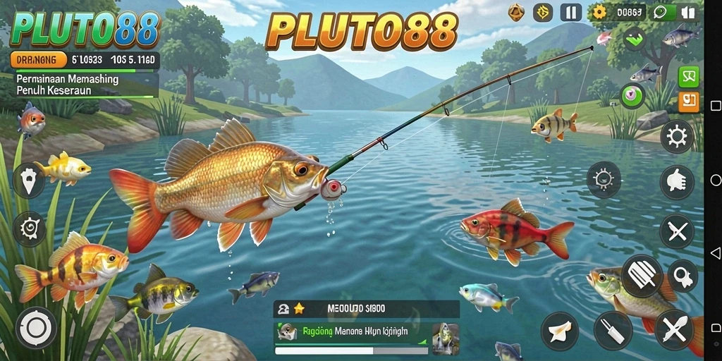Tampilan gameplay memancing yang seru di PLUTO88 dengan grafis menawan.
