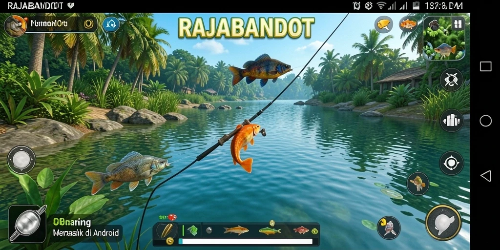 Tampilan gameplay <strong>RAJABANDOT</strong> saat menangkap ikan di laut.