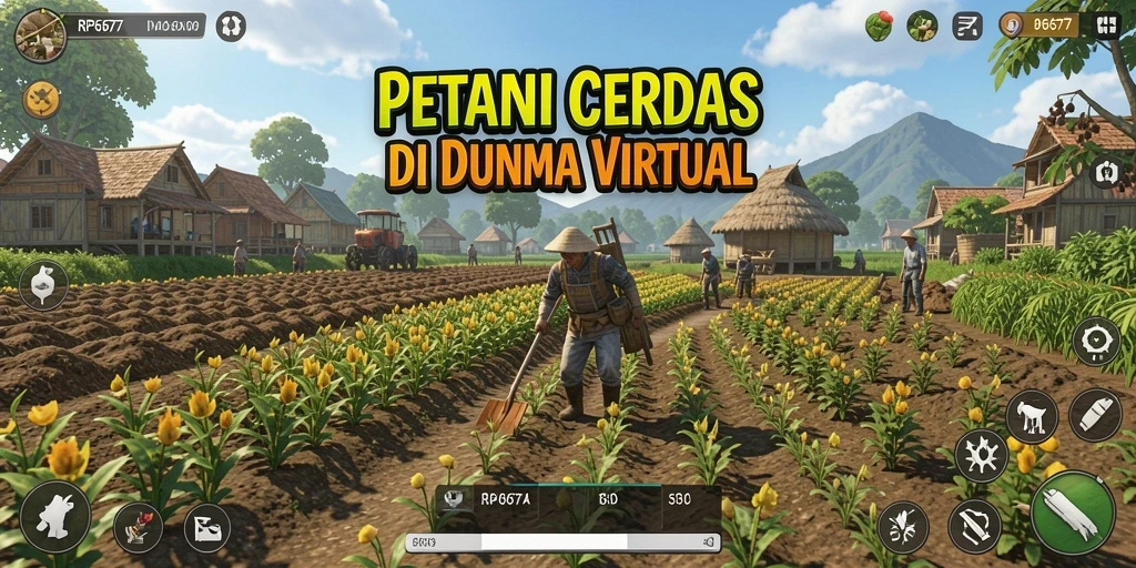 Tampilan gameplay RP6677 dengan aktivitas pertanian yang seru.