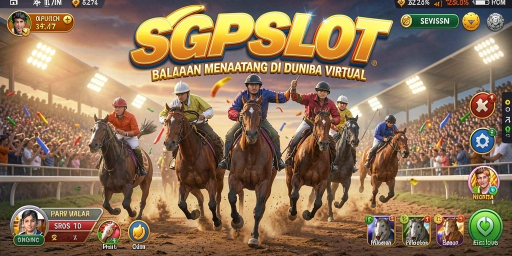 Tampilan utama gameplay SGPSLOT yang penuh aksi balapan.