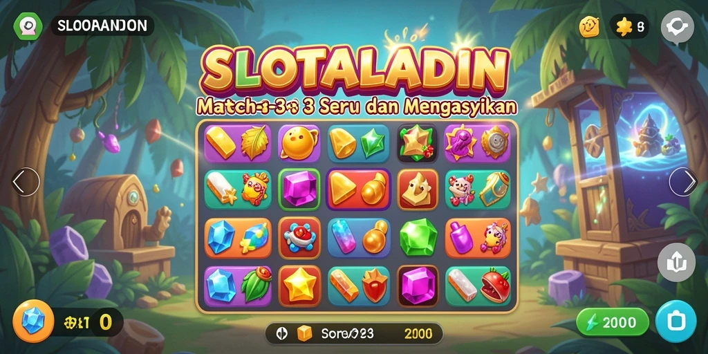 Screenshot utama menunjukkan aksinya di permainan Match-3 yang menyenangkan.