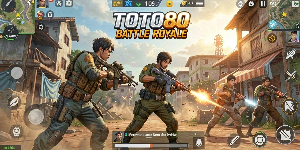 Tampilan gameplay TOTO80 yang memukau dalam pertempuran Battle Royale.